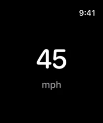 Speedometer One on Apple Watch showing 45 mph